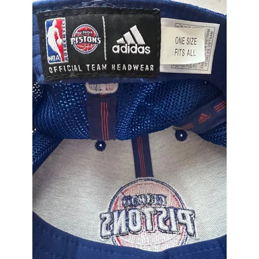 NBA Detroit Pistons Adidas Colorblock Trucker Mesh Snapback Hat Cap - Picture 8 of 10